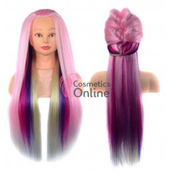 Cap de practica din par sintetic lungime par 75 cm Blond Pink Fuchsia Purple - CN27